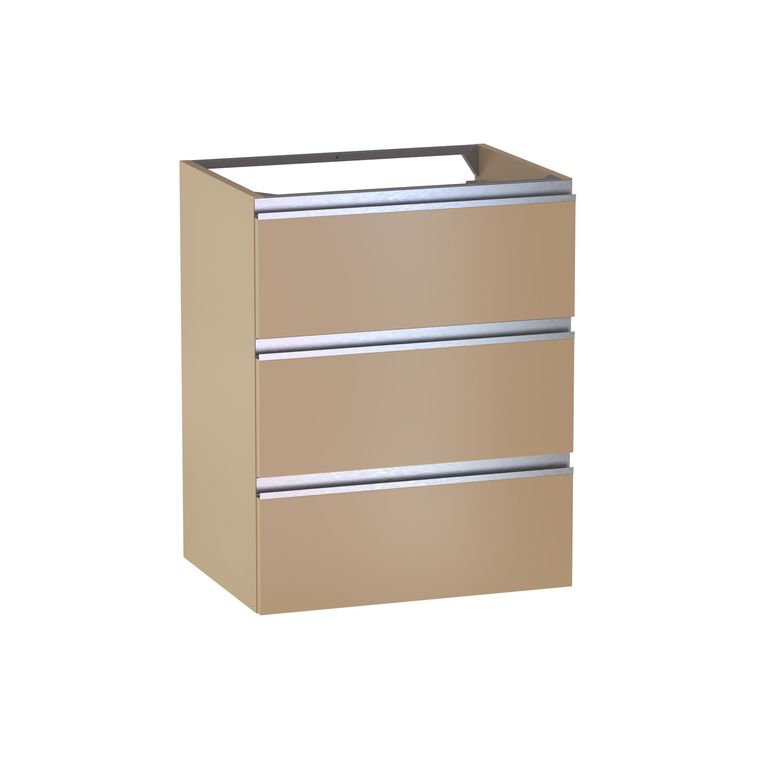 Meuble sous-vasque L.60 cm, 3 tiroirs, décor verni laqué FORMEO