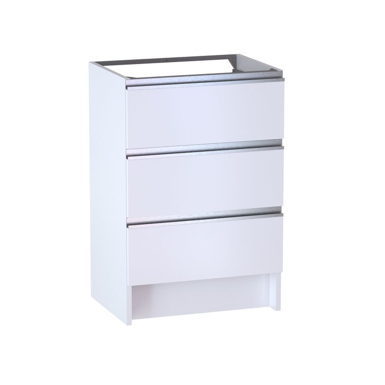 Meuble sous vasque reposant L.60 cm, 3 tiroirs, décor naturel FORMEO