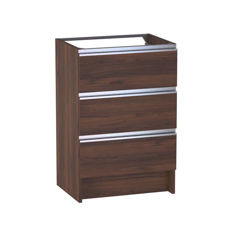 Meuble sous vasque reposant L.60 cm, 3 tiroirs, décor naturel FORMEO