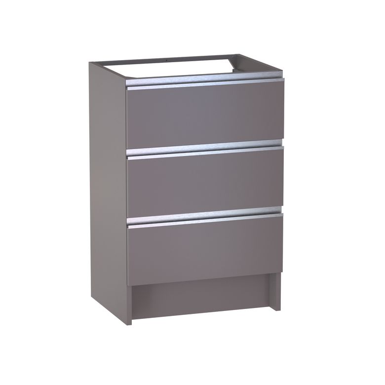 Meuble sous vasque reposant L.60 cm, 3 tiroirs, décor verni laqué FORMEO