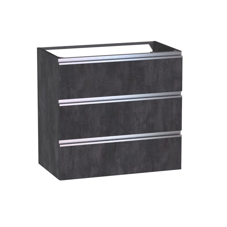 Meuble sous-vasque L.80 cm, 3 tiroirs, décor naturel FORMEO