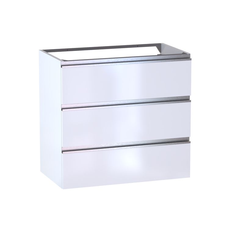 Meuble sous-vasque L.80 cm, 3 tiroirs, décor verni laqué FORMEO