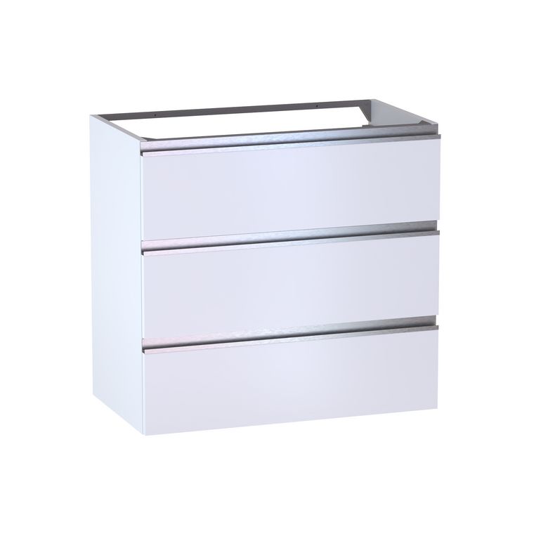 Meuble sous-vasque L.80 cm, 3 tiroirs, décor verni laqué FORMEO