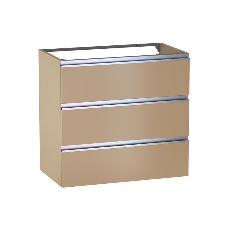 Meuble sous-vasque L.80 cm, 3 tiroirs, décor verni laqué FORMEO
