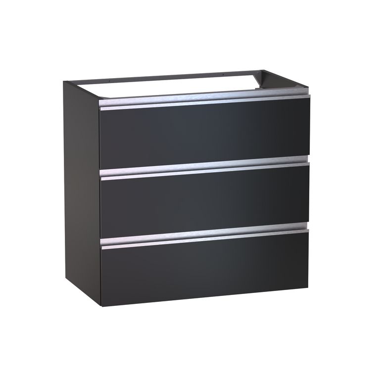 Meuble sous-vasque L.80 cm, 3 tiroirs, décor verni laqué FORMEO