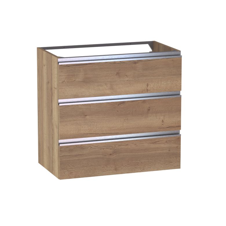 Meuble sous-vasque L.80 cm, 3 tiroirs, décor naturel FORMEO