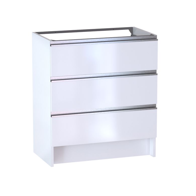 Meuble sous vasque reposant L.80 cm, 3 tiroirs, décor verni laqué FORMEO