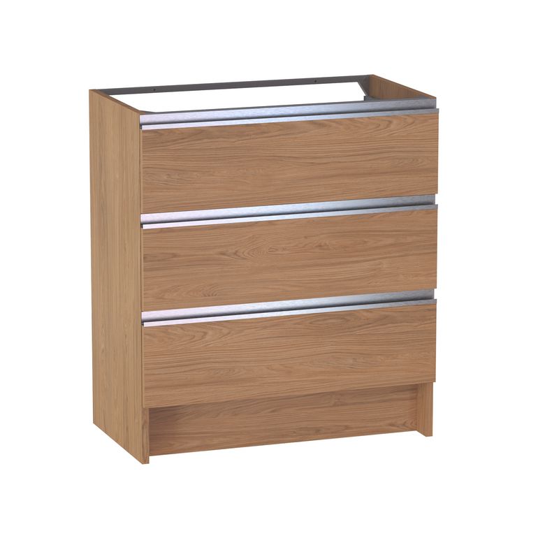 Meuble sous vasque reposant L.80 cm, 3 tiroirs, décor naturel FORMEO