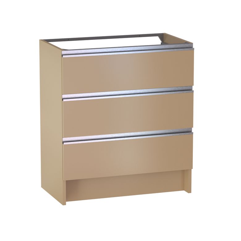 Meuble sous vasque reposant L.80 cm, 3 tiroirs, décor verni laqué FORMEO