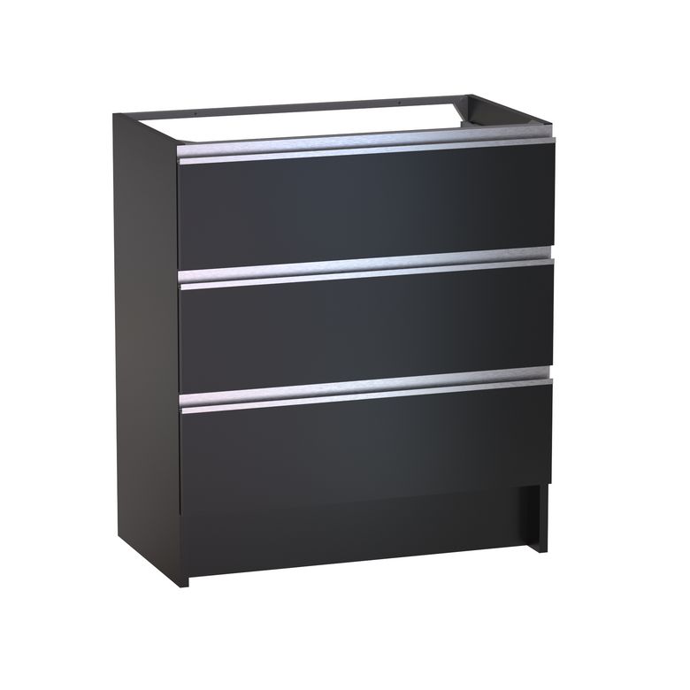 Meuble sous vasque reposant L.80 cm, 3 tiroirs, décor verni laqué FORMEO