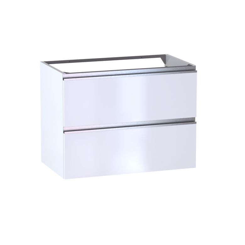 Meuble sous-vasque L.80 cm, 2 tiroirs, décor verni laqué FORMEO