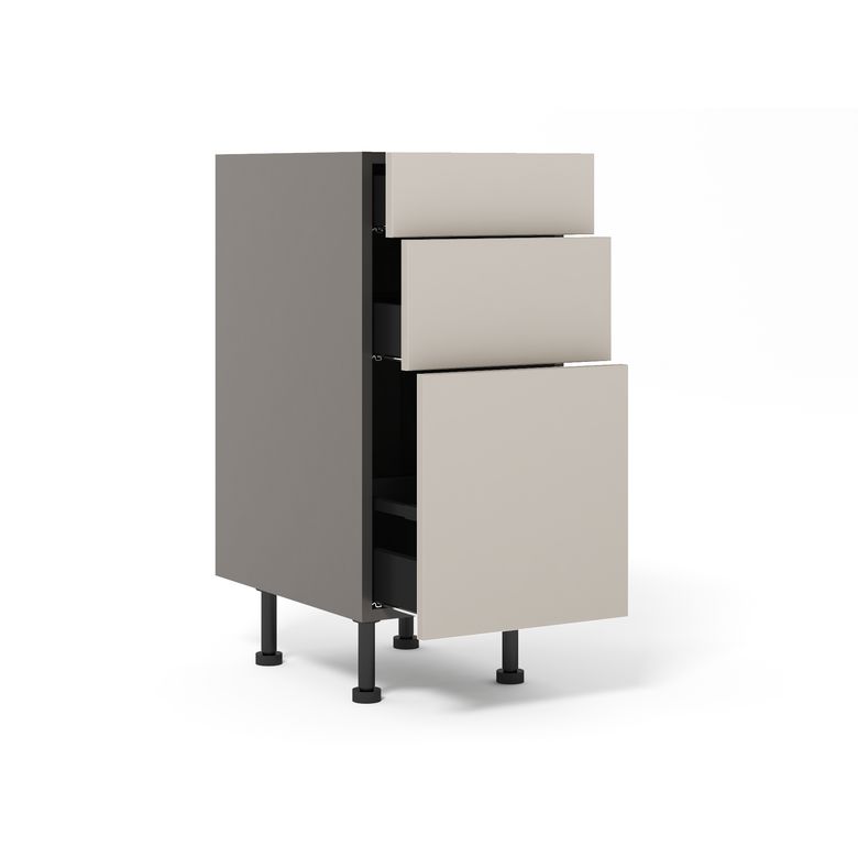 Bas 1 casserolier + 2 tiroirs Nuances lin mat H92xL40xP63 Main Image