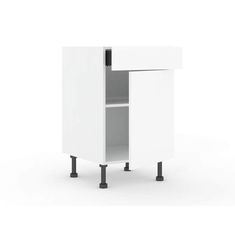 Meuble bas de rangement grande largeur 1 tiroir, 1 tablette, 1 porte