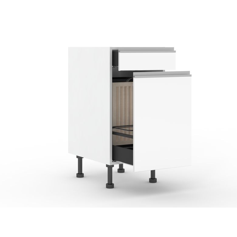 Meuble bas pain et bouteilles 1 porte extractible, 1 tiroir