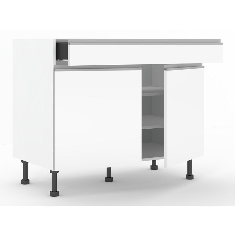 Meuble bas 2 portes, 1 tiroir, 1 tablette