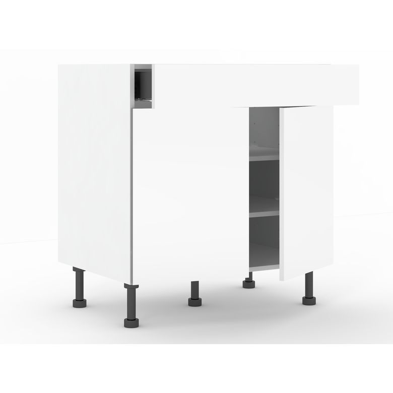 Meuble bas 2 portes, 1 tiroir, 1 tablette