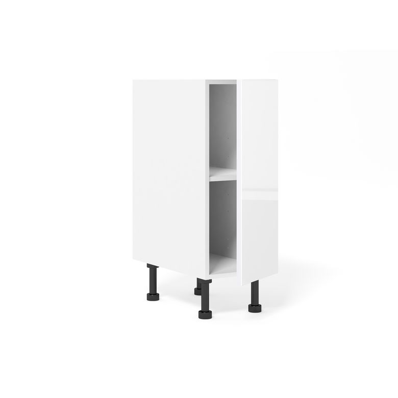 Meuble bas de rangement de cuisine petite largeur,1 porte, 1 tablette