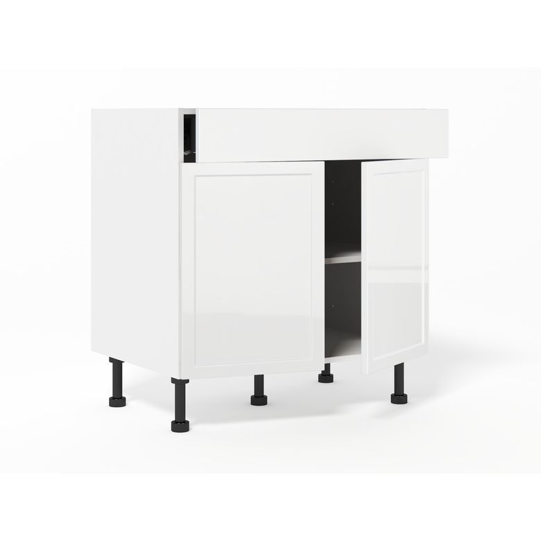 Meuble bas 2 portes, 1 tiroir, 1 tablette