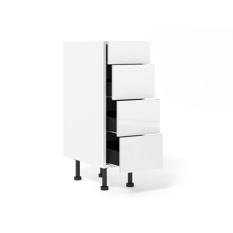 Bas 4 tiroirs Nuances blanc brillant H92xL30xP63 Main Image