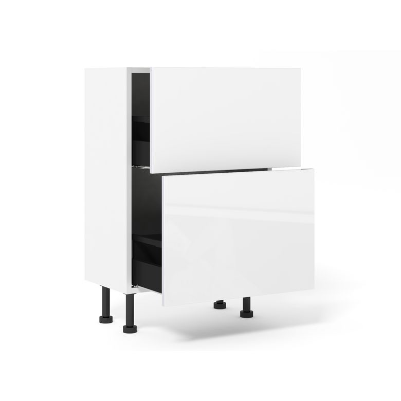 Meubles bas 2 casseroliers inégaux faible profondeur