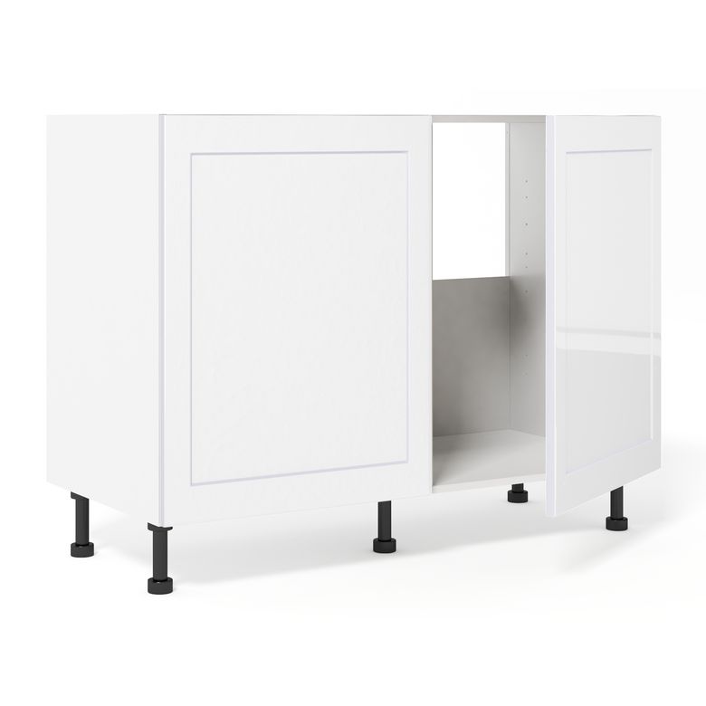 Meuble bas sous-évier 2 portes, 1 fond alu