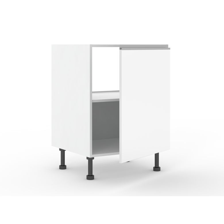 Meuble bas sous-évier 1 porte, 1 tablette, 1 fond alu