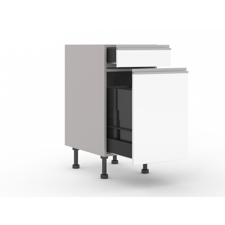 Meuble bas tri sélectif duo 1 porte, 1 tiroir