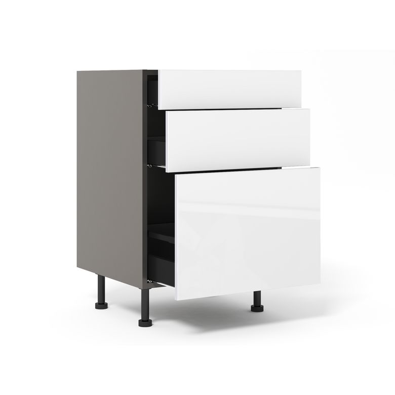 Meuble bas 1 casserolier + 2 tiroirs