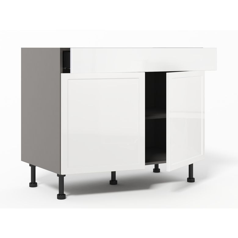 Meuble bas 2 portes, 1 tiroir, 1 tablette