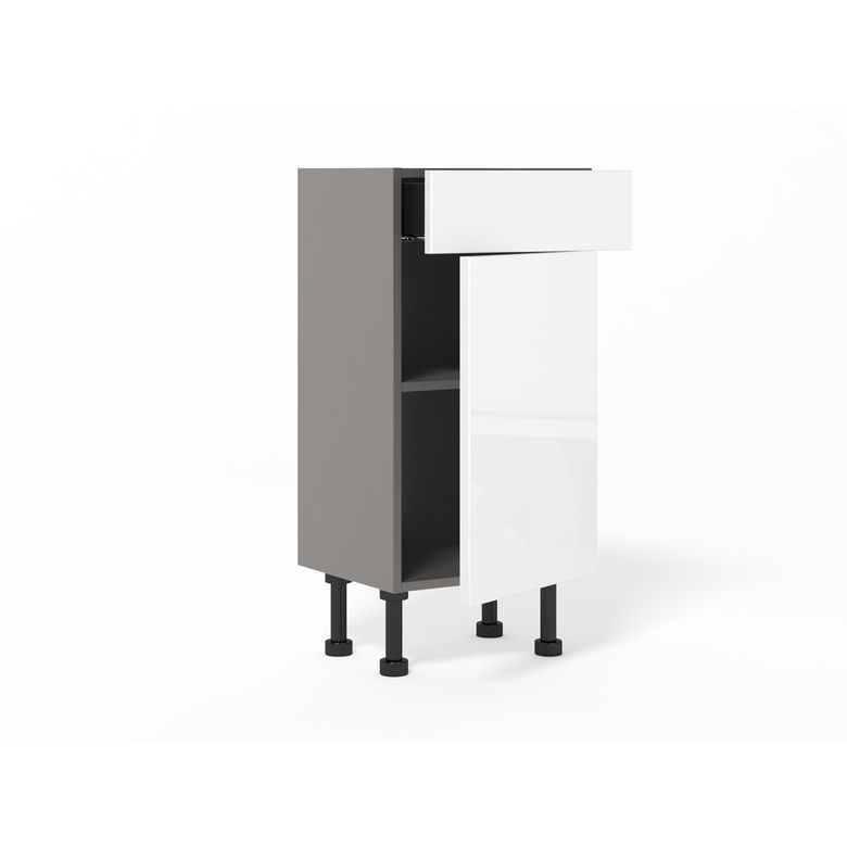 Meuble bas gain de place 1 porte, 1 tiroir, 1 tablette