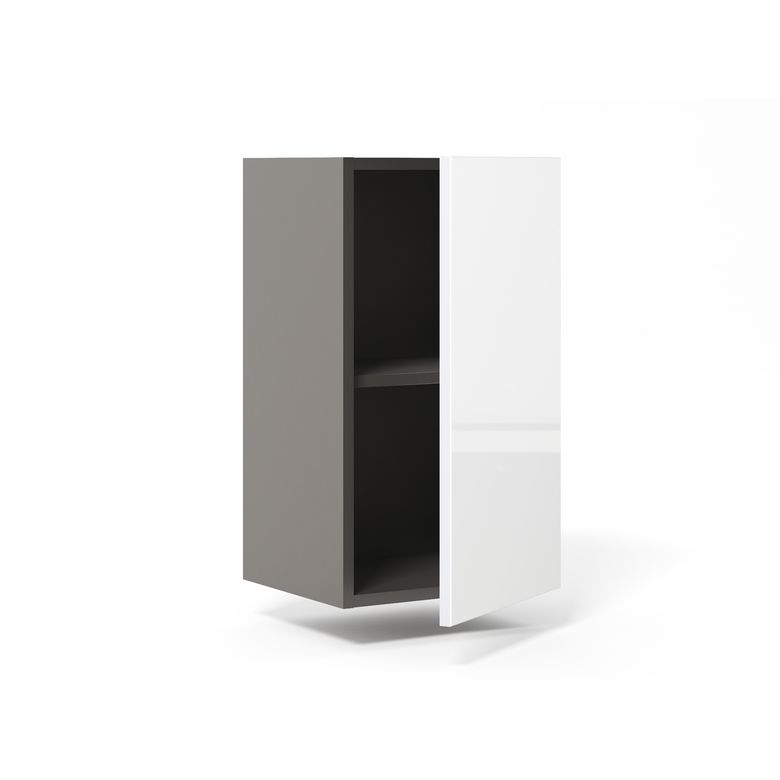 Meuble haut de rangement H.77 cm petite largeur 1 porte, 1 tablette