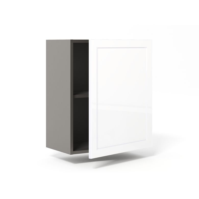 Meuble haut de rangement H.77 cm grande largeur 1 porte, 1 tablette