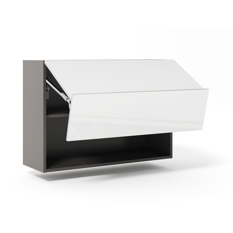 Meuble haut de cuisine 2 portes pliantes, 1 tablette