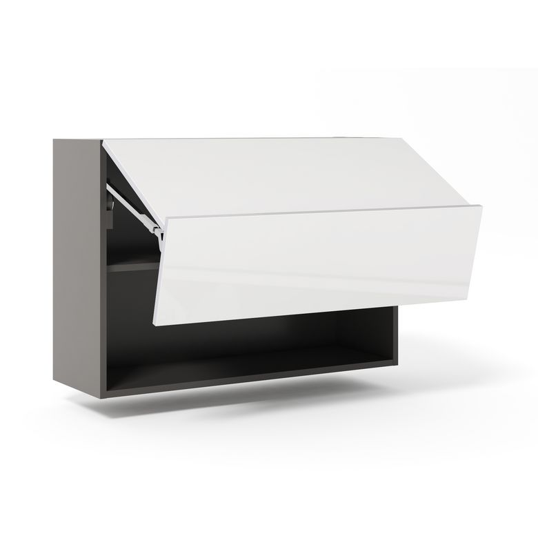 Meuble haut de cuisine 2 portes pliantes, 1 tablette