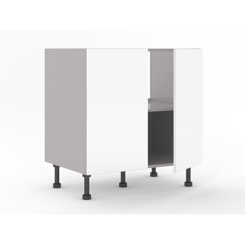 Meuble bas sous-évier 2 portes, 1 fond alu