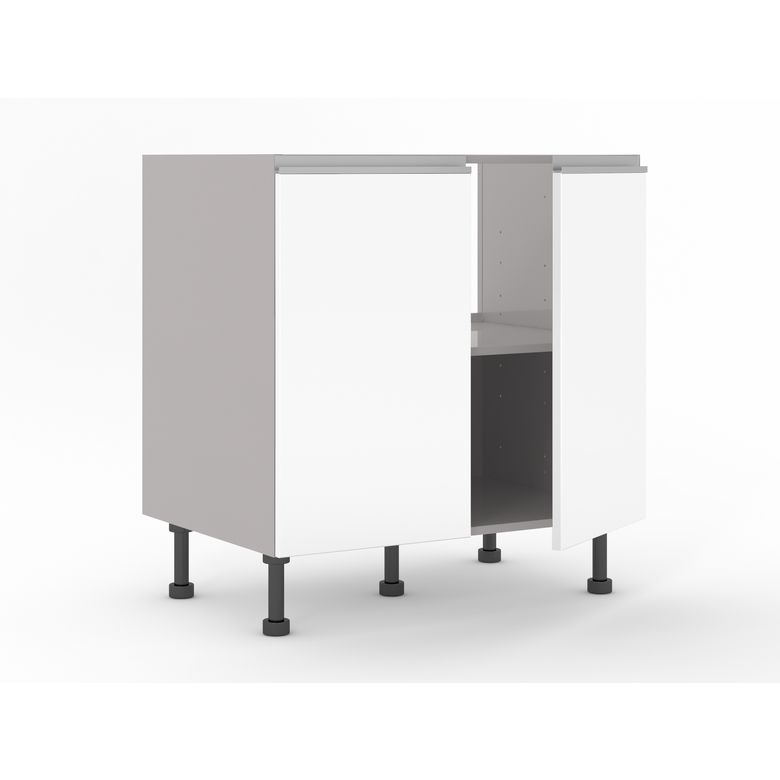 Meuble bas sous-évier 2 portes, 1 fond alu