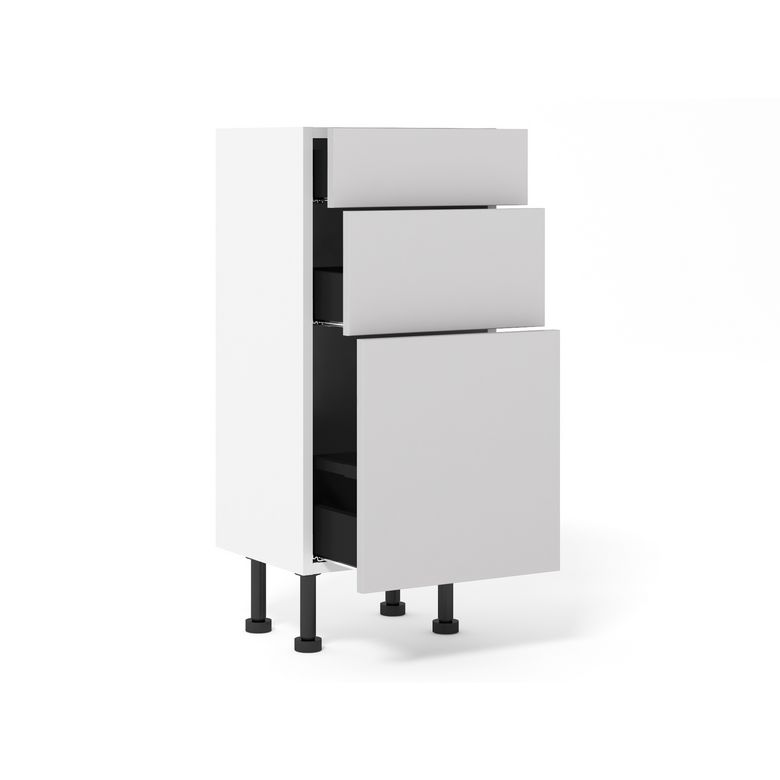 Meuble bas 1 casserolier + 2 tiroirs faible profondeur