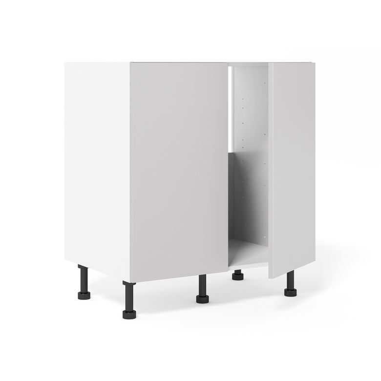Meuble bas sous-évier 2 portes, 1 fond alu
