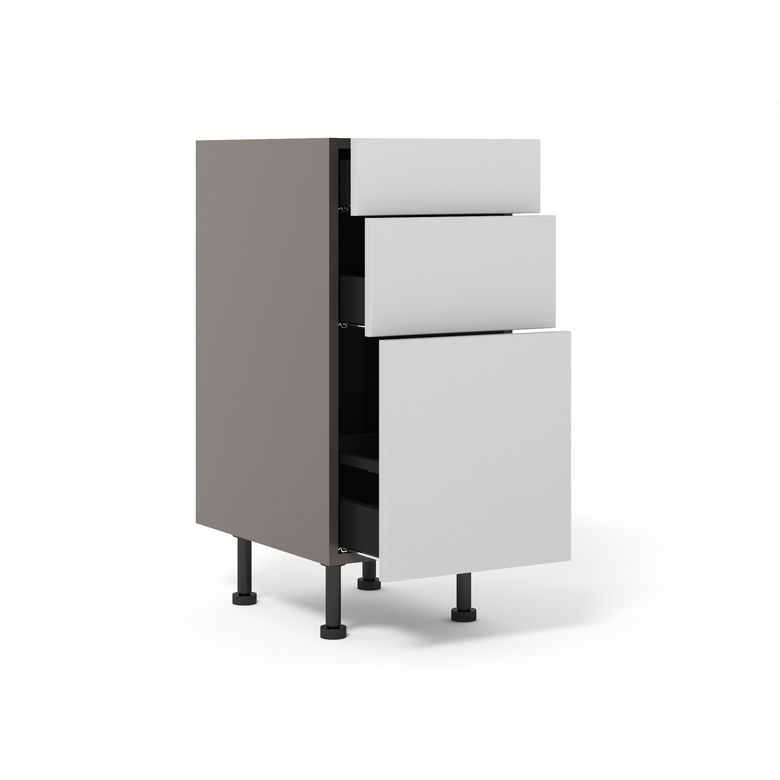 Bas 1 casserolier + 2 tiroirs Soft gris lune mat H92xL40xP63 Main Image