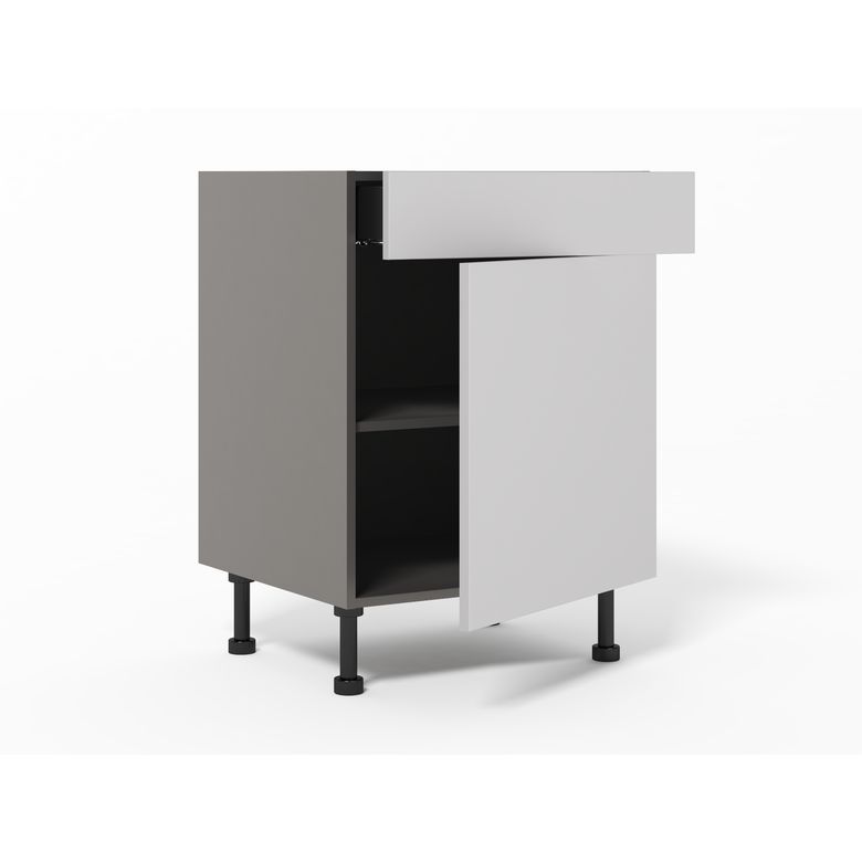 Meuble bas de rangement grande largeur 1 tiroir, 1 tablette, 1 porte