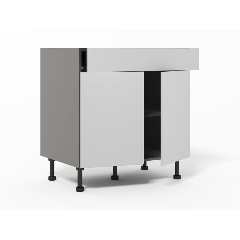 Meuble bas 2 portes, 1 tiroir, 1 tablette