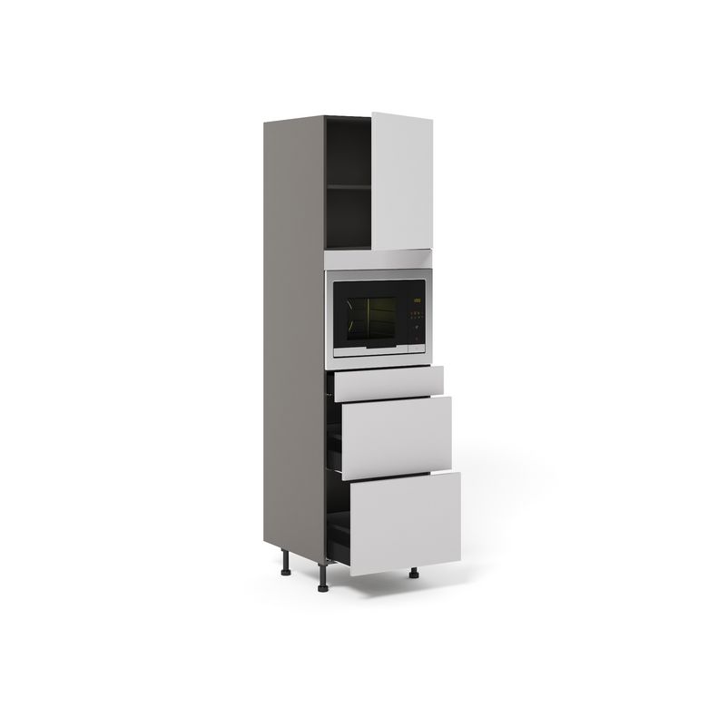 Meuble Colonne Niche H45 cm 2 casseroliers+1 tiroir+1porte