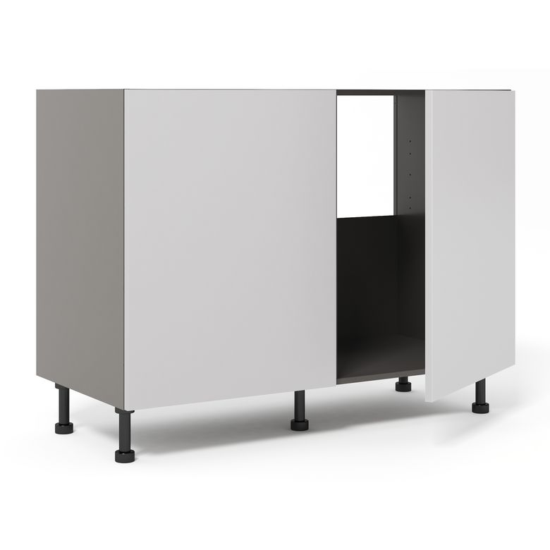 Meuble bas sous-évier 2 portes, 1 fond alu