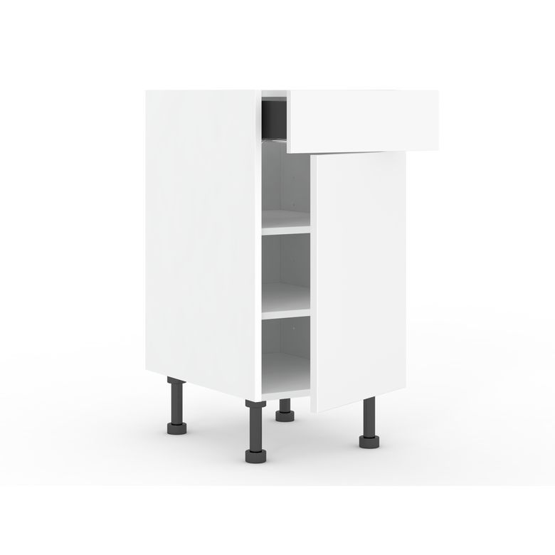 Meuble bas de rangement de cuisine petite largeur,1 porte,1 tiroir,1 tablette