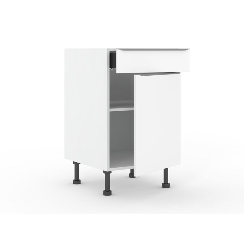 Meuble bas de rangement grande largeur 1 tiroir, 1 tablette, 1 porte