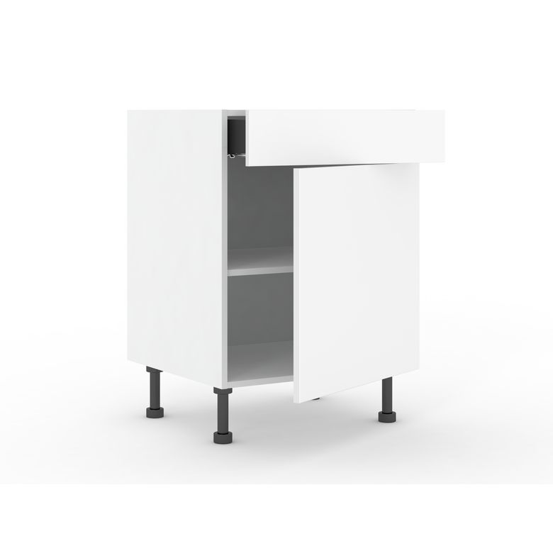 Bas 1 porte + 1 tiroir Agile blanc H92xL60xP63 D Main Image