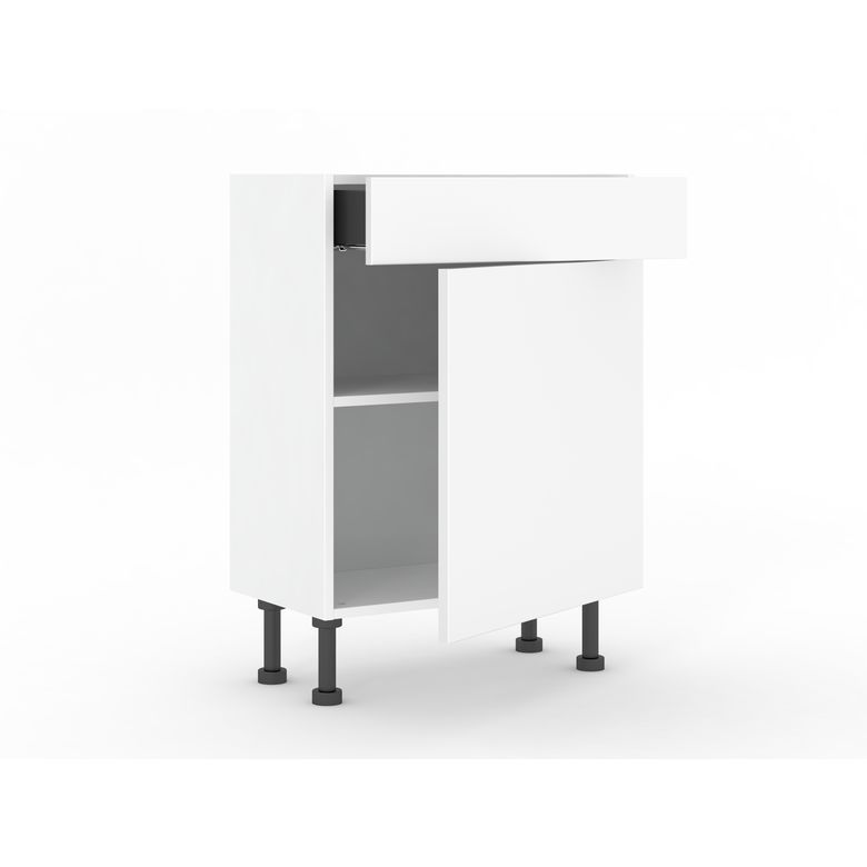 Meuble bas gain de place 1 porte, 1 tiroir, 1 tablette