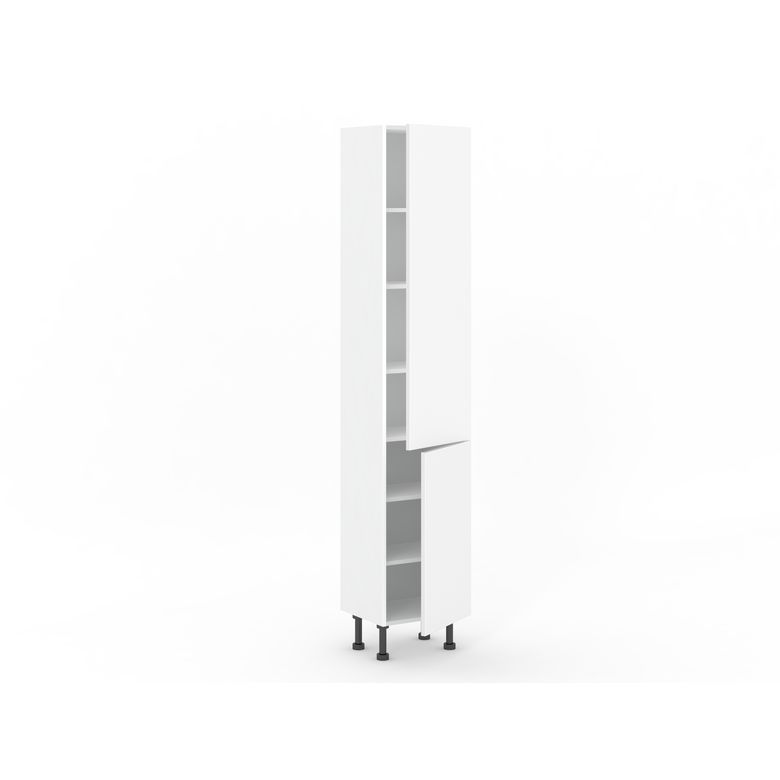 Colonne 2 portes ass.+ 6 tablettes Agile blanc H225xL40xP35 D Main Image