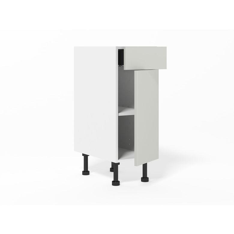 Meuble bas de rangement de cuisine petite largeur,1 porte,1 tiroir,1 tablette