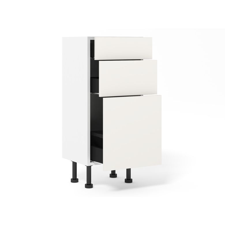 Bas 1 casserolier + 2 tiroirs Agile blanc H92xL40xP35 Main Image
